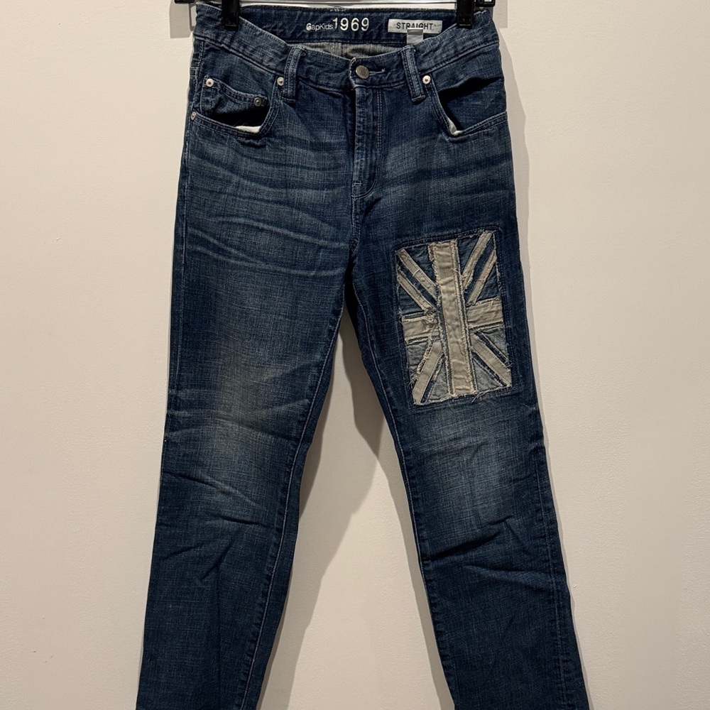GAP Kids Dark Blue Jeans with Flag Patch